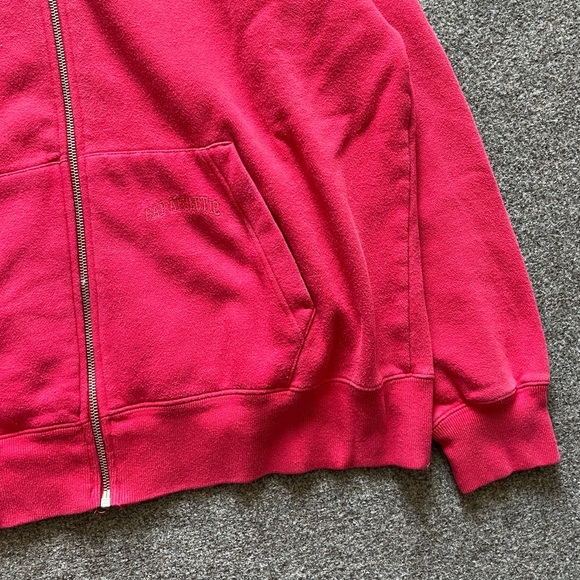 Vintage Y2K Gap Athletics Red Zip Up Hooded Sweatshirt Size Small Oversized Fit - Picture 2 of 13